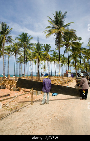 Beach buidings reconstruction after 2004 tsunami Bang Niang Beach Khao Lak Thaila Stock Photo