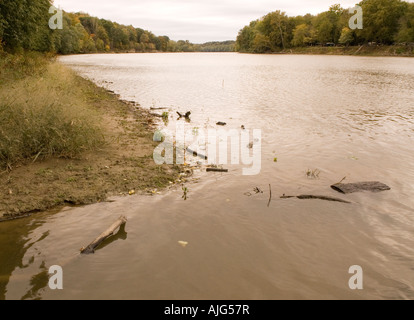 Wabash River beside OubacheTrails Park in Knox County, Indiana USA Stock Photo