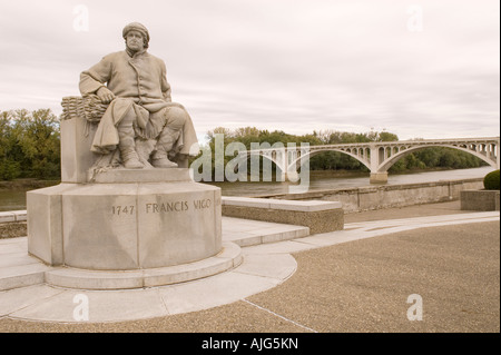 Francis Vigo Statue in George Rogers Clark National Historical Park, IN USA Stock Photo