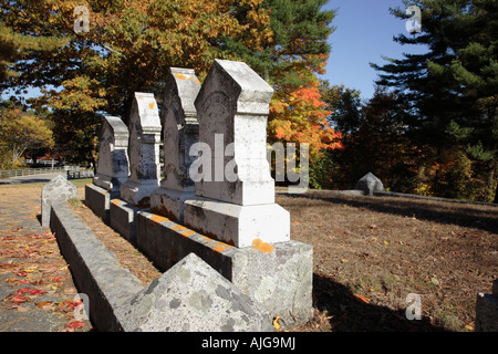 Riverside Cemetery during the autumn months Located in New Market New Hampshire USA which is part of scenic New England Stock Photo