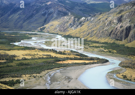 Rio de las Vueltas river valley, El Chalten, Los Glaciares National Park, Patagonia, Argentina Stock Photo