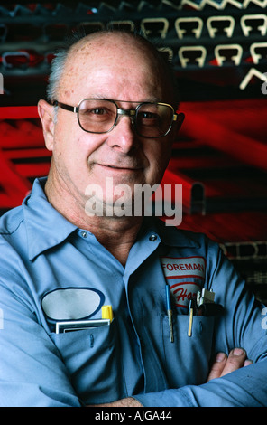 Portrait of and American blue-collar factory worker Stock Photo