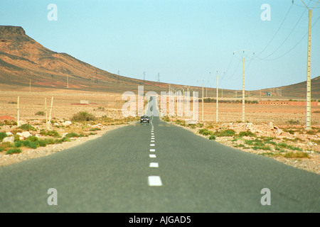 Desert road in the Sahara Morocco Stock Photo