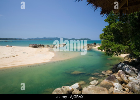 River view and beach near Poseidon Bungalows Khao Lak Thailand Stock Photo