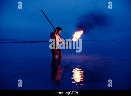 Hawaiian man spear hi-res stock photography and images - Alamy