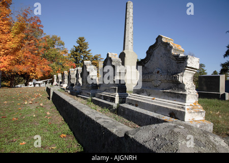 Riverside Cemetery during the autumn months Located in New Market New Hampshire USA which is part of scenic New England Stock Photo