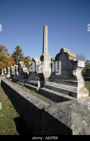 Riverside Cemetery during the autumn months Located in New Market New Hampshire USA which is part of scenic New England Stock Photo