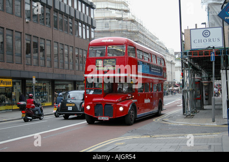 London Routemaster Bus in New Oxford Street on Route 390 Stock Photo