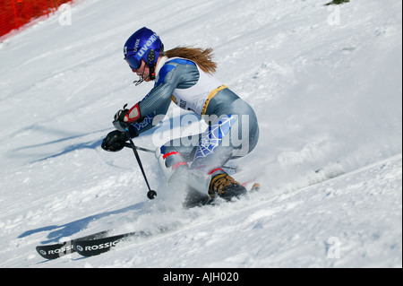 Lindsey ( Kildow) Vonn at the Slalom race during the 2004 Chevrolet U S Alpine National Championships Alyeska Resort Alaska Stock Photo