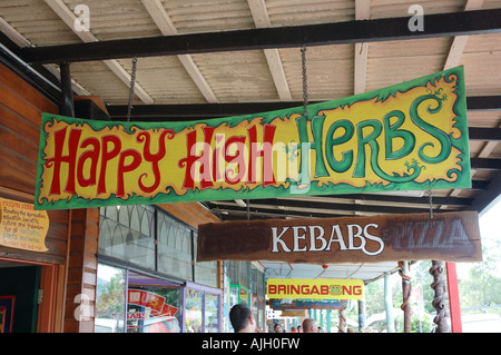 Happy High Herbs alternative herb shop Nimbin NSW Stock Photo