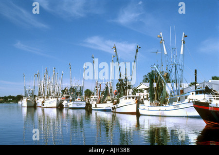 The fishing fleet at dock Tarpon Springs Florida Stock Photo