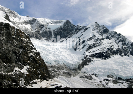 Mt Rob Roy Glacier Mt Aspiring National Park South Island New Zealand Stock Photo