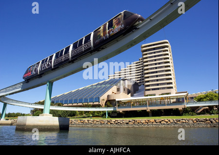 Monorail and Jupiters Casino Broadbeach Gold Coast Queensland Australia Stock Photo