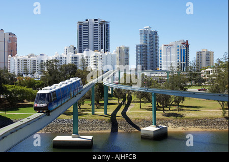 Monorail by Jupiters Casino Broadbeach Gold Coast Queensland Australia Stock Photo