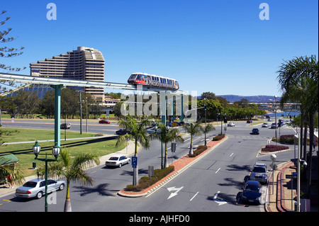 Monorail and Jupiters Casino Broadbeach Gold Coast Queensland Australia Stock Photo