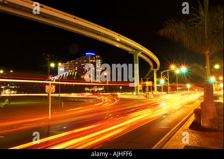 Monorail and Jupiters Casino Broadbeach Gold Coast Queensland Australia Stock Photo