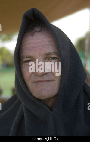 medieval knight in warm clothing Stock Photo