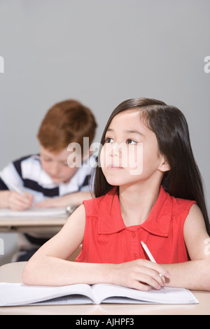 Girl in class Stock Photo