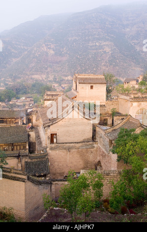 Ancient Town of Qikou on the Yellow River Huanghe in Shanxi Province China Stock Photo