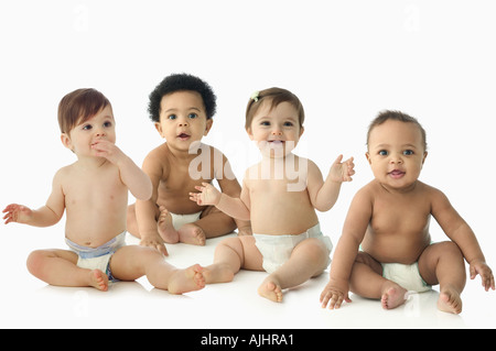Four babies Stock Photo