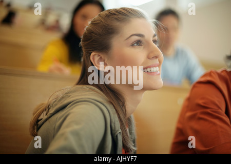 Young woman in a lecture Stock Photo