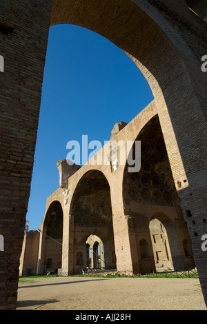 Rome Italy Remains of the Basilica of Constantine Maxentius in the Roman Forum Stock Photo