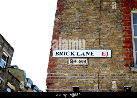 Street sign in Brick Lane Lodon Stock Photo