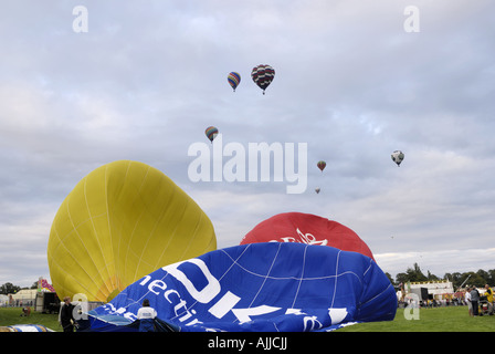 Inflating balloons at Northampton Balloon Festival 2007 Stock Photo