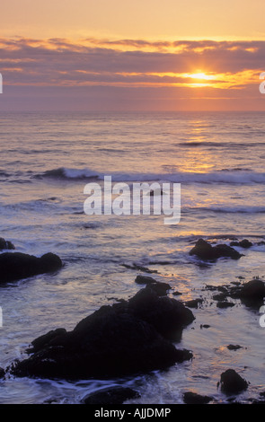 Sunset over the Pacific at Andrew Molera State Park, Big Sur Coast ,California, USA Stock Photo