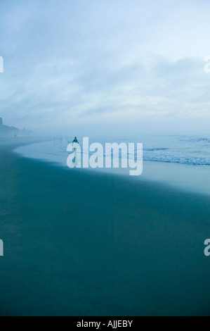 Virginia Beach oceanfront at resort area predawn Stock Photo