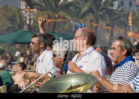 Musicians at Fete des Vendanges Banyuls sur Mer France Stock Photo