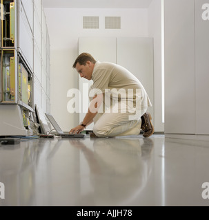 Technician working on server Stock Photo
