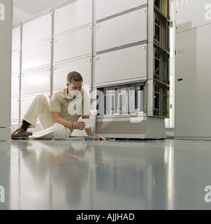 Technician working on server Stock Photo
