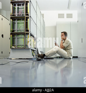 Technician working on server Stock Photo