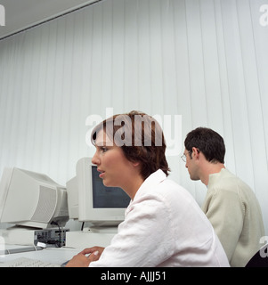 Two office workers Stock Photo
