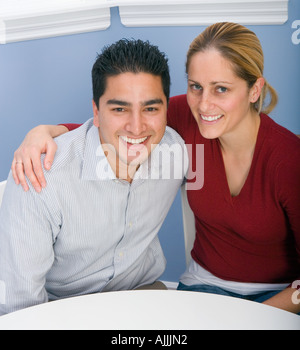 portrait of young Indian man and white woman Stock Photo