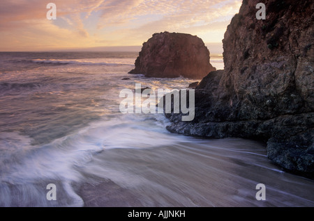 Sunset over the Pacific at Andrew Molera State Park, Big Sur Coast, California, USA Stock Photo