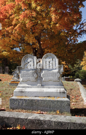 Riverside Cemetery during the autumn months Located in New Market New Hampshire USA which is part of scenic New England Stock Photo