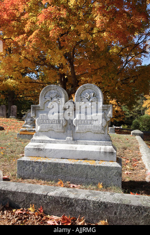 Riverside Cemetery during the autumn months Located in New Market New Hampshire USA which is part of scenic New England Stock Photo