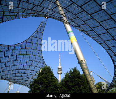 DE - BAVARIA: Olympic Stadium and TV Tower at Munich Stock Photo