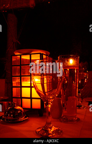 A perfect table setting for a lovely evening Stock Photo