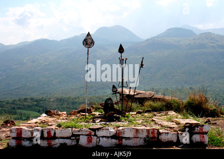 An open place of worship on a hill top in a village area Stock Photo