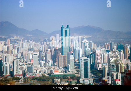 Shenzhen skyline with landmark Diwang Building Guangdong China Stock Photo