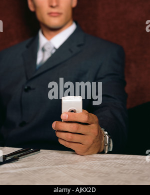 Businessman texting Stock Photo