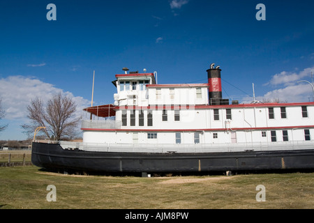 Iowa USA IA Sioux City The Sergeant Floyd steamboat on the banks of the Missouri river exterior of the boat Stock Photo