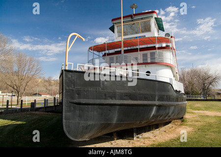 Iowa USA IA Sioux City The Sergeant Floyd steamboat on the banks of the Missouri river exterior of the boat Stock Photo