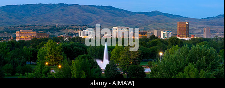 Idaho Boise A view of the downtown skyline above Ann Morrison Park in summer Stock Photo