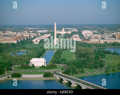 Aerial view Washington DC Stock Photo