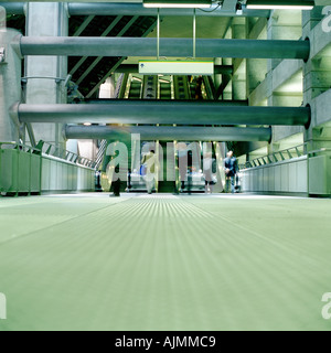 Commuters in large subway station Stock Photo