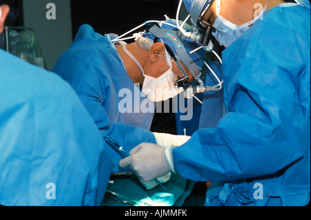 Surgeons perform open heart surgery at N Y Methodist Hospital in Brooklyn New York Stock Photo